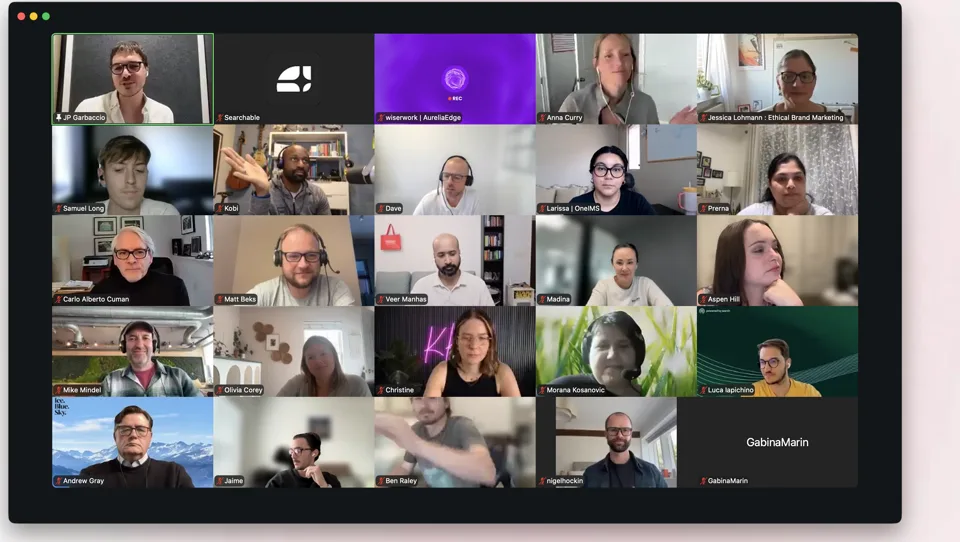 Accelerator participants joining a live group session.