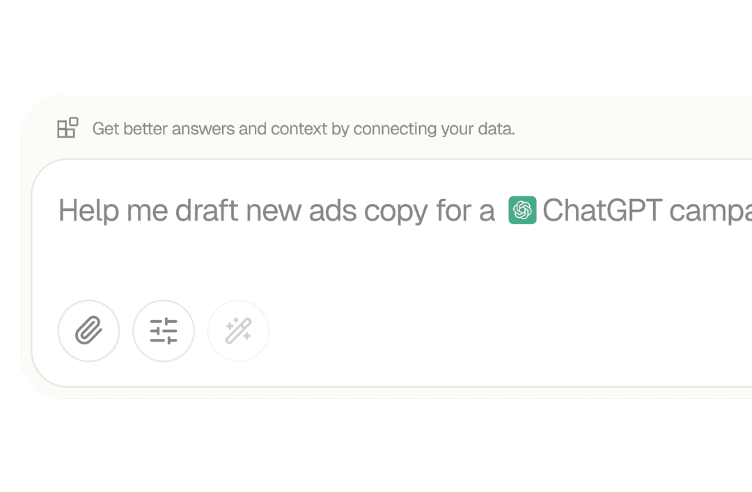 AI ad copy creation interface generating native ChatGPT-style sponsored content