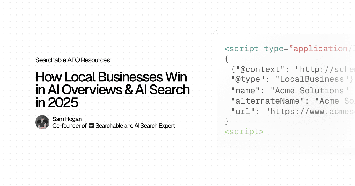 How Local Businesses Win in AI Overviews & AI Search in 2025 hero image
