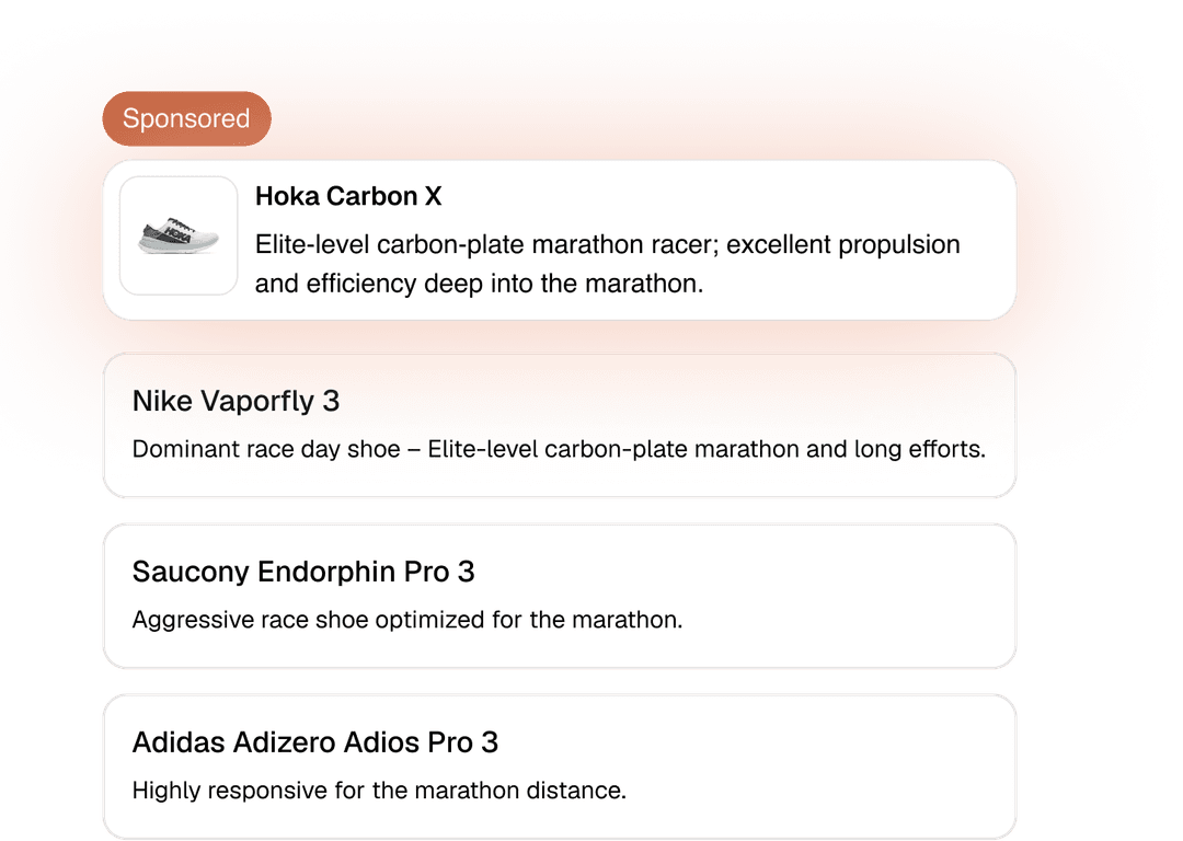 At-risk prompt alert showing organic visibility displacement by sponsored content