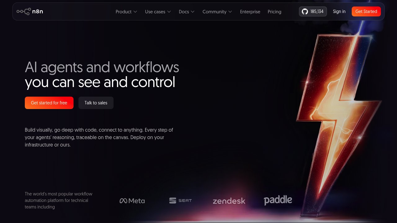 n8n workflow automation platform showing visual workflow builder for SME marketing automation