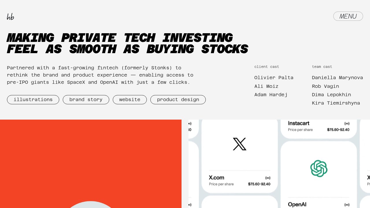 Heartbeat studio fintech brand and product design case study for Sandhill pre-IPO investing platform
