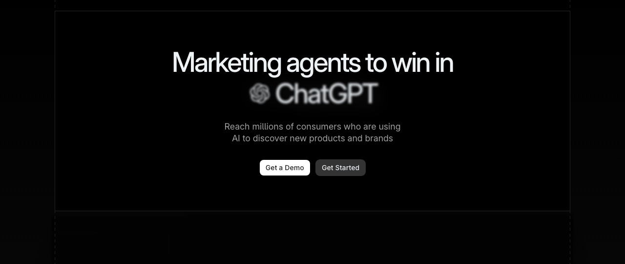 Profound homepage headline offering marketing agents to win in ChatGPT
