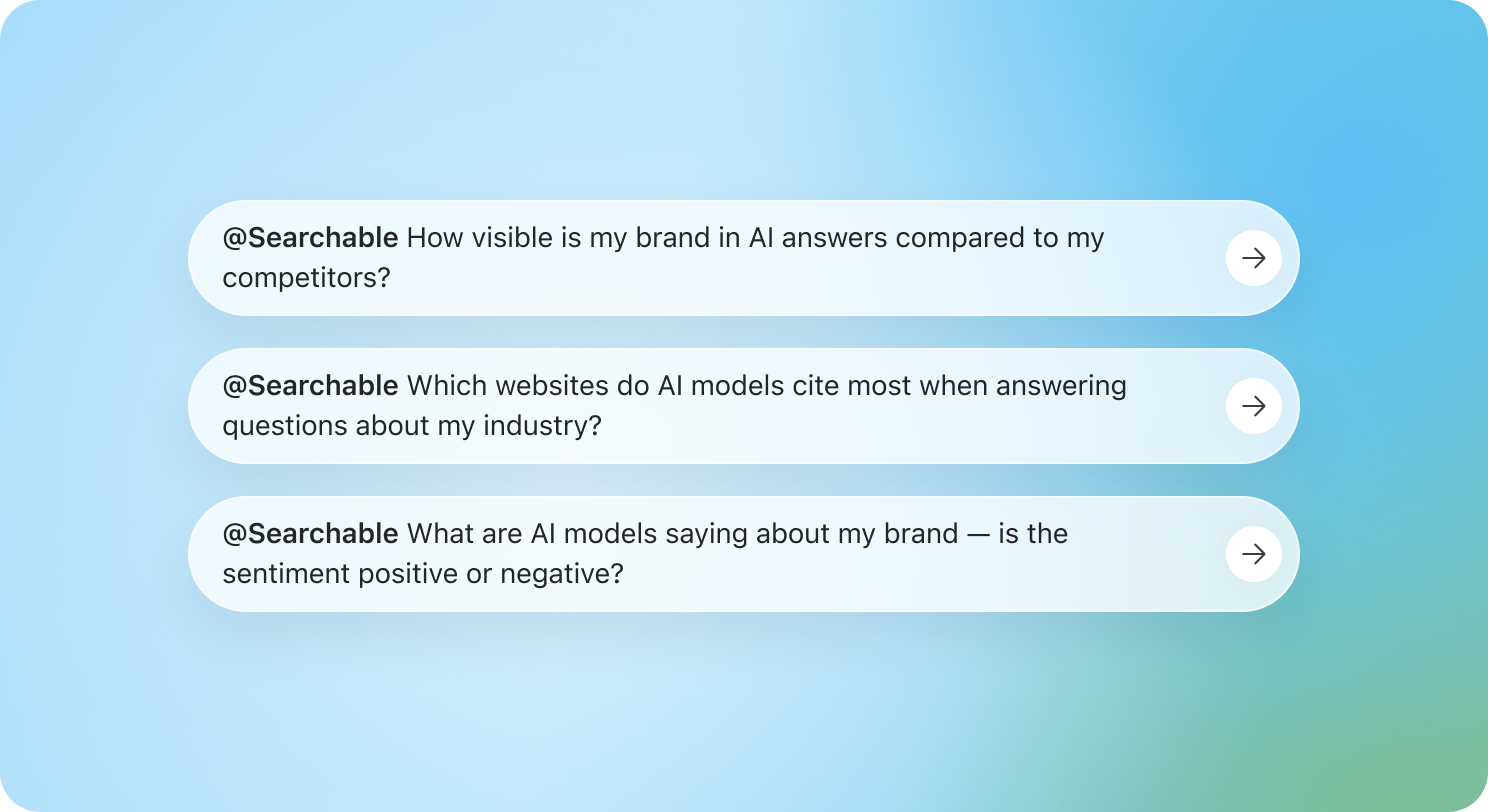Example questions to ask the Searchable ChatGPT connector