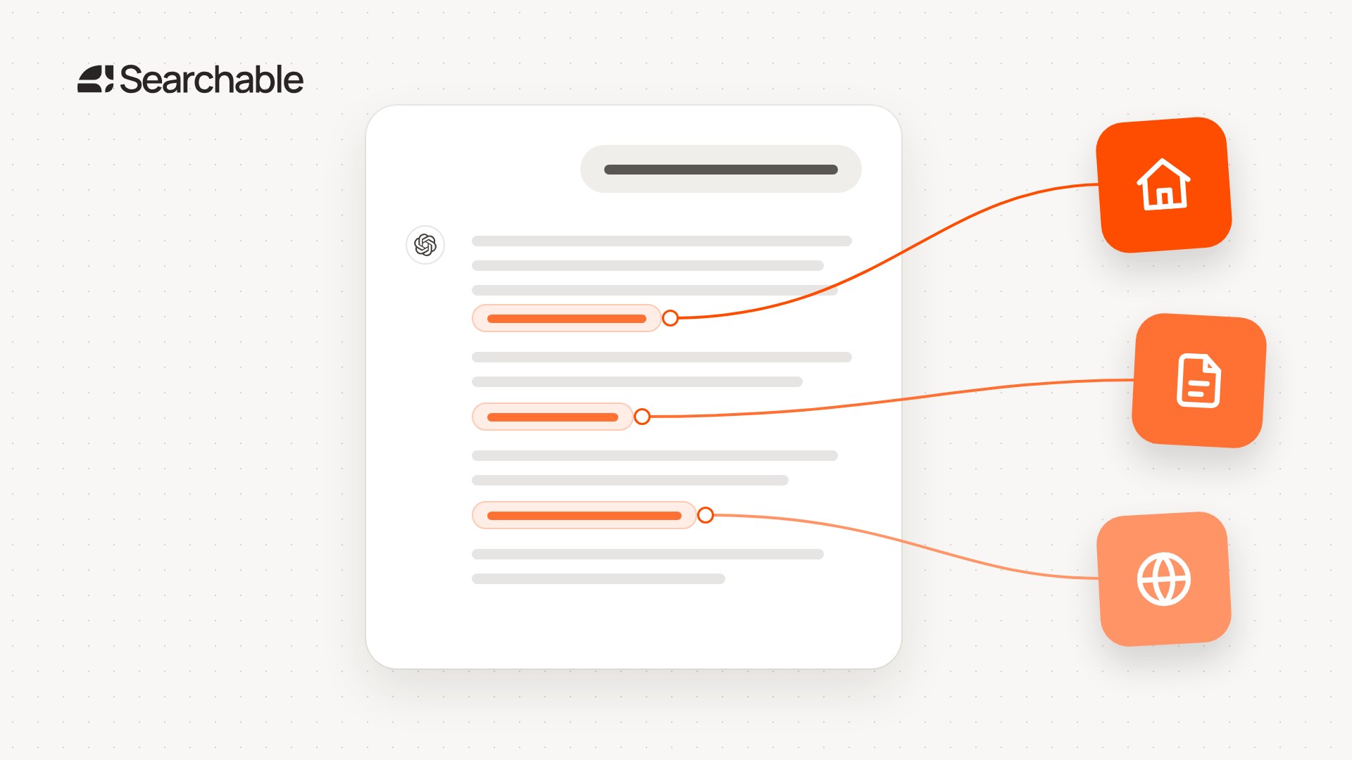 Illustration of a ChatGPT answer with links in the text pointing to a homepage, a web page and a website
